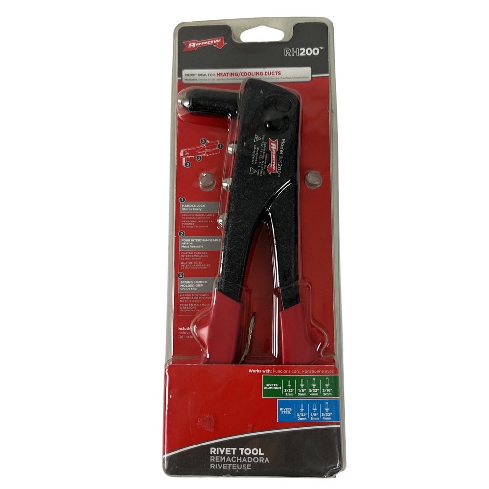 ARROW Rivet Tool RH200 Fastener Professional 4 Heads All Steel Construction D25‎